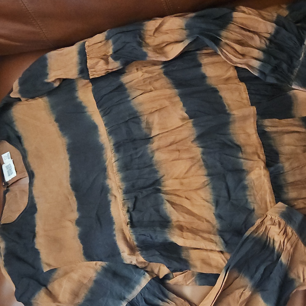 NORBLACK NOR WHITE Euphrates Dyed tunic dress size Large black bronze Anthro - Picture 7 of 9